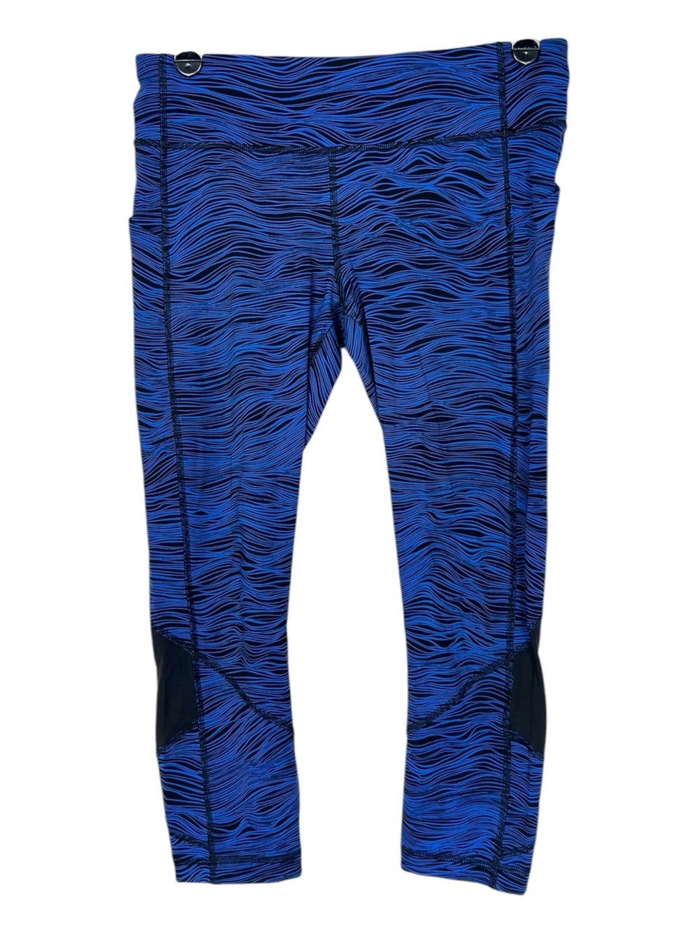 These are Lululemon Pace Rival Crop leggings‎ size 8 blue black lifelines